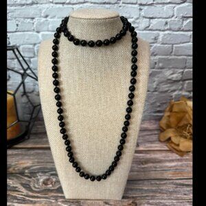Vintage Onyx Bead Necklace ITM794